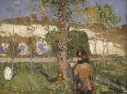 John Peter Russell Madame Sisley on the banks of the Loing at Moret Spain oil painting artist